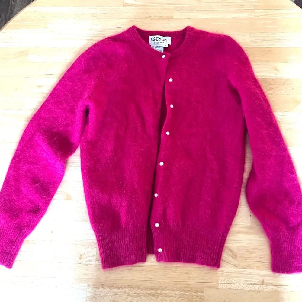 Lambswool and Angora Cardigan Sweater - Picture 1 of 2
